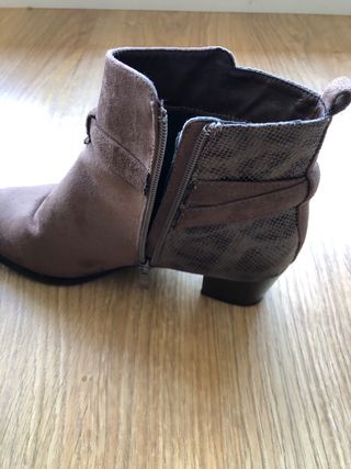 Botines tacón marrón mujer