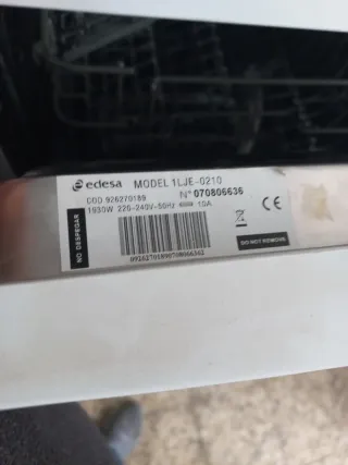 Lavavajillas Edesa Efficient Blanco