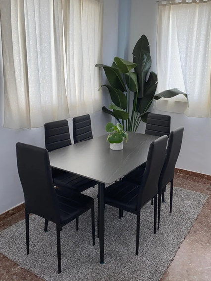 CHOLLAZO Mesa comedor y sillas negras ENVIAMOS