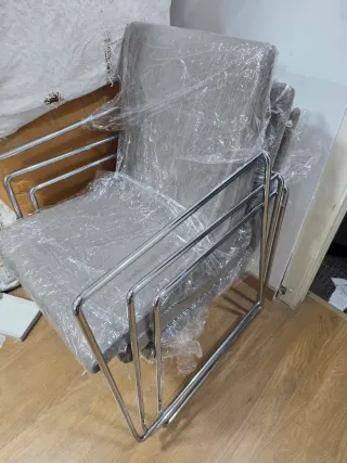 6 Sillas Oficina/Sala Espera Metal