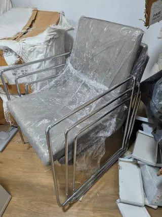 6 Sillas Oficina/Sala Espera Metal