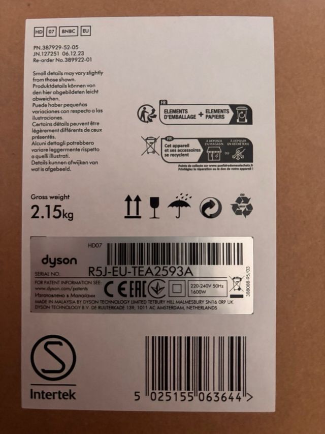 Secador Dyson Supersonic + Accesorios