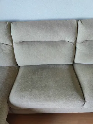 Sofá Chaiselongue 276 cm ancho. Color beige arena