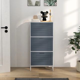 Zapatero 3 Puertas Azul y Blanco