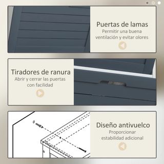 Zapatero 3 Puertas Azul y Blanco