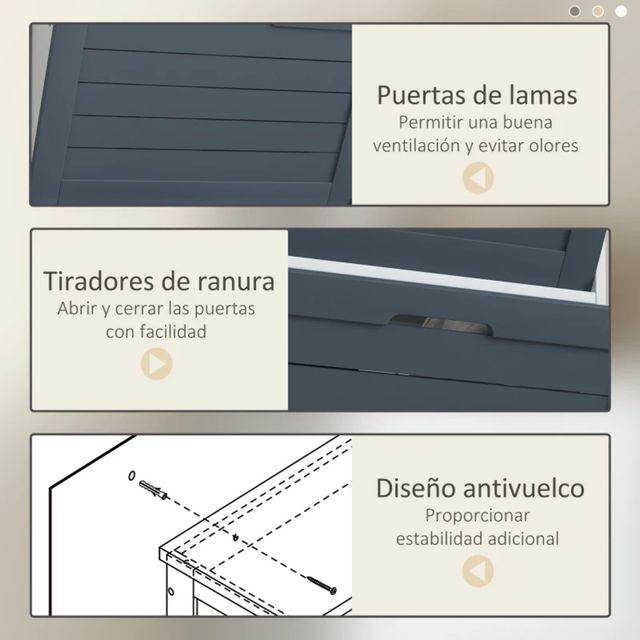 Zapatero 3 Puertas Azul y Blanco