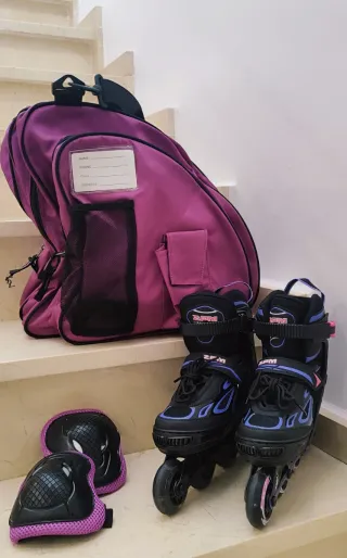 Patines 2PM, Talla 33-36, Bolso y Rodilleras