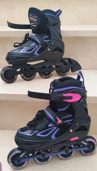 Patines 2PM, Talla 33-36, Bolso y Rodilleras