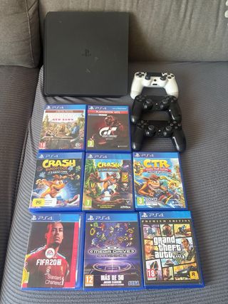 PS4 Slim 1TB + 3 Mandos + 8 Juegos