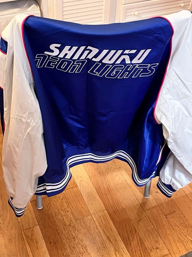 Chaqueta Zara Bomber Azul y Blanco