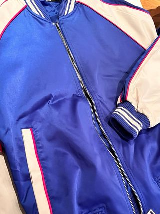Chaqueta Zara Bomber Azul y Blanco