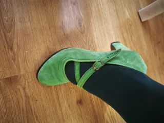 Zapatos flamenco profesional ante verde