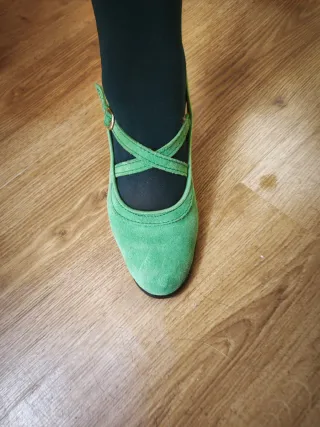 Zapatos flamenco profesional ante verde