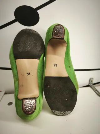 Zapatos flamenco profesional ante verde