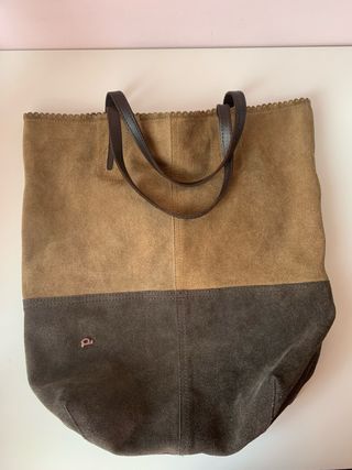 Bolso Dayaday piel marrón y beige