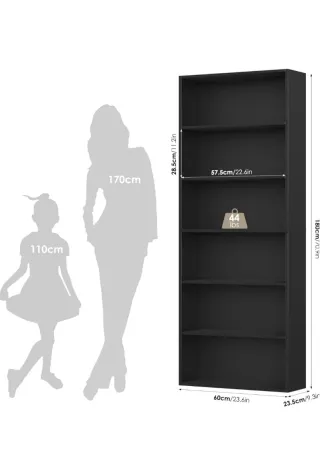 Estantería Negra Libros Madera