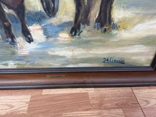 Cuadro de vacas con carro