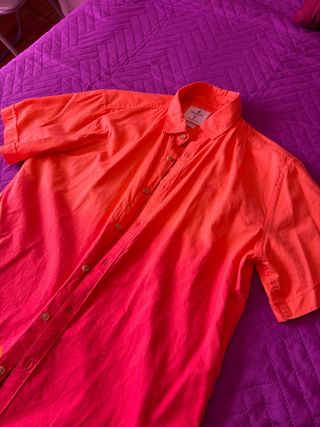 Camisa Springfield Talla M Degradada Naranja/Rojo