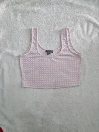 Top cuadros rosa Primark Talla S
