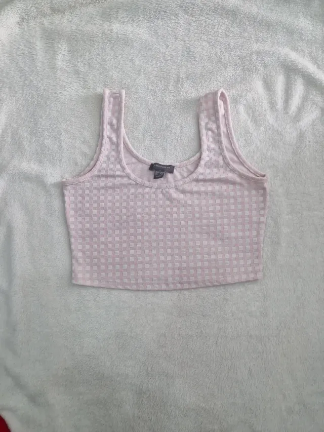 Top cuadros rosa Primark Talla S