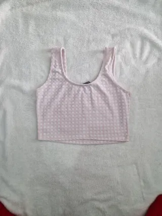 Top cuadros rosa Primark Talla S