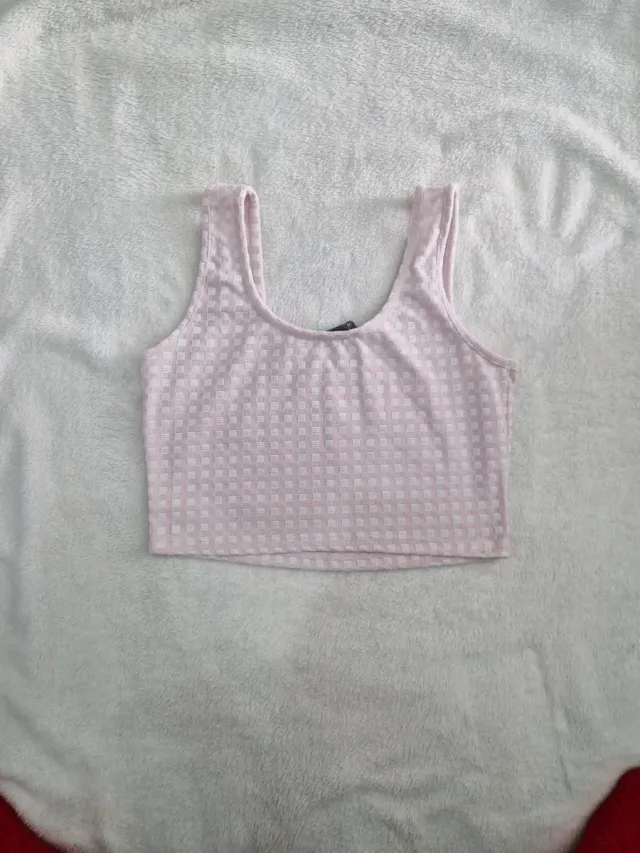 Top cuadros rosa Primark Talla S