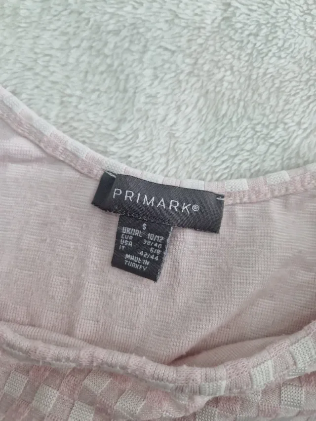 Top cuadros rosa Primark Talla S