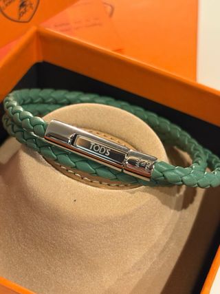 Pulsera Tod's x Lamborghini Cuero Trenzado Verde