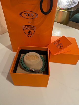 Pulsera Tod's x Lamborghini Cuero Trenzado Verde