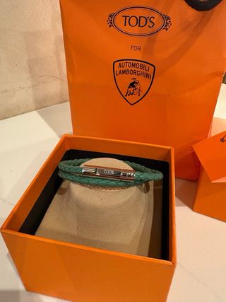 Pulsera Tod's x Lamborghini Cuero Trenzado Verde
