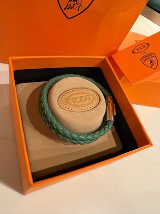 Pulsera Tod's x Lamborghini Cuero Trenzado Verde