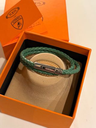 Pulsera Tod's x Lamborghini Cuero Trenzado Verde