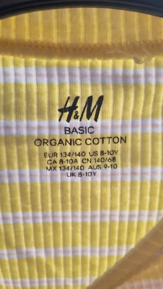 Camiseta niña rayas amarillas y blancas