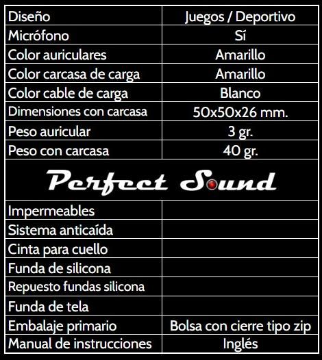 Auriculares inalámbricos bluetooth 5.3 (amarillo)