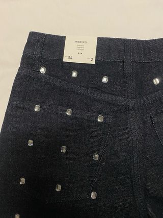 Pantalones vaqueros Mango anchos cristales