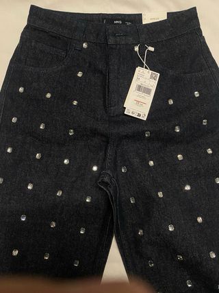 Pantalones vaqueros Mango anchos cristales