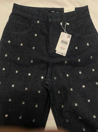 Pantalones vaqueros Mango anchos cristales