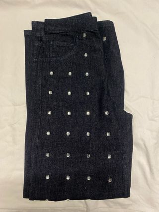 Pantalones vaqueros Mango anchos cristales