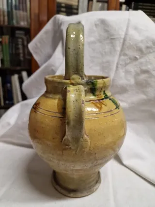 Brocca terracotta maiolicata Sec. XIX H. 30