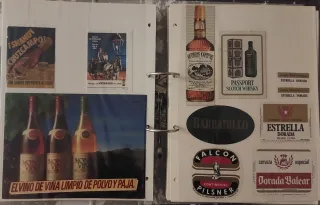 Lote pegatinas y etiquetas antiguas bebidas