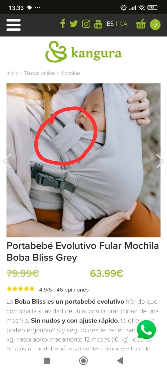 Mochila de porteo Boba