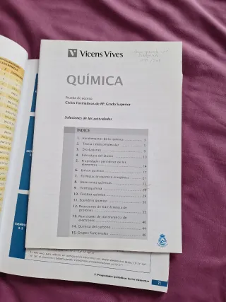 Libro de Química Vicens Vives
