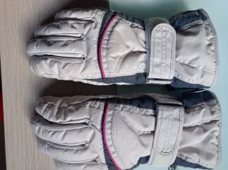 Guantes de esquí Aquamax beige y gris