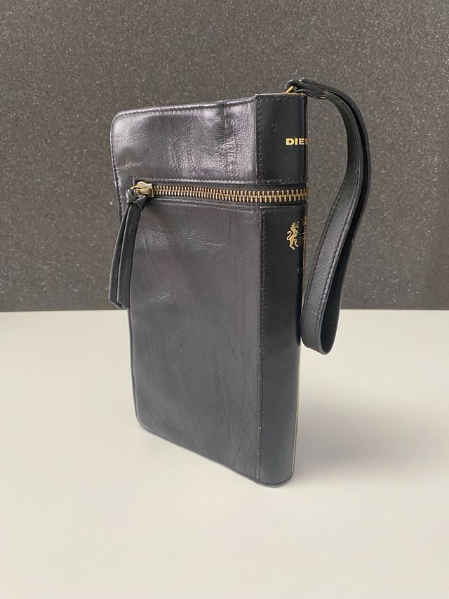 Cartera Diesel Negra Estilo Libro