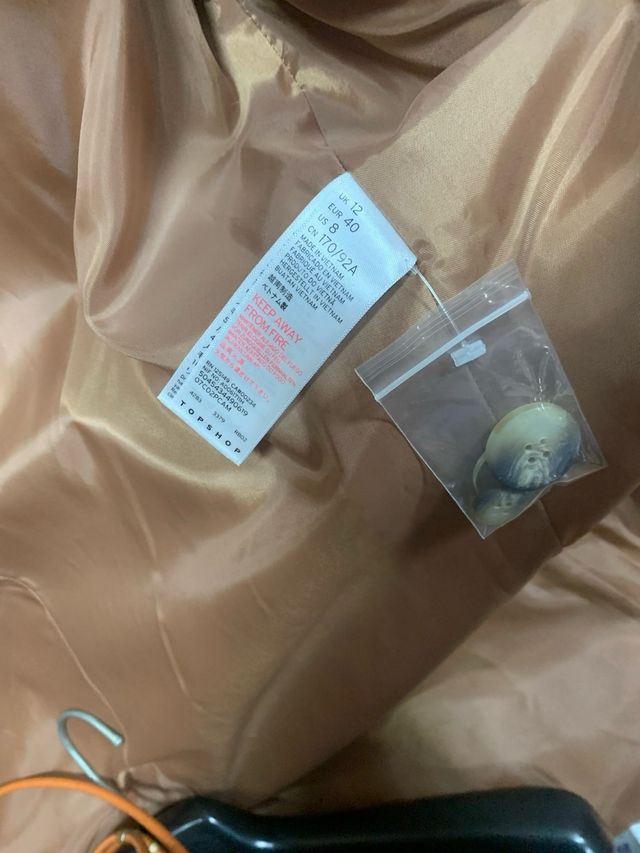 Abrigo Topshop Camel Doble Botonadura