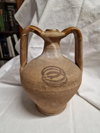Anfora terracotta maiolicata Sec. XX H. 24