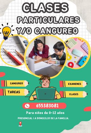 Ofrezco servicio de refuerzo escolar i/o cangureo.