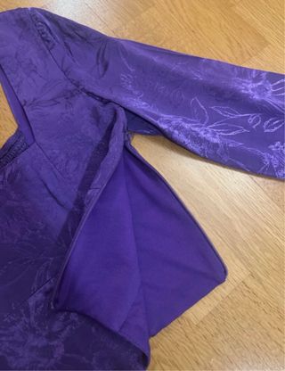 Blusa Zara Morada Satinada Manga Larga