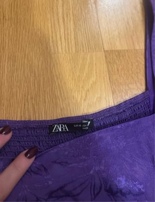 Blusa Zara Morada Satinada Manga Larga
