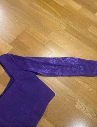 Blusa Zara Morada Satinada Manga Larga